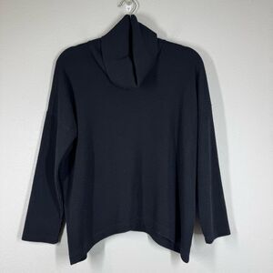 Clara Sun Woo Cowl Neck Knit Sweater Black Stretch Women’s Size Medium